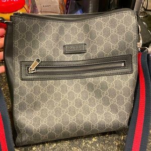 Black Gucci Messenger Crossbody or Shoulder Bag